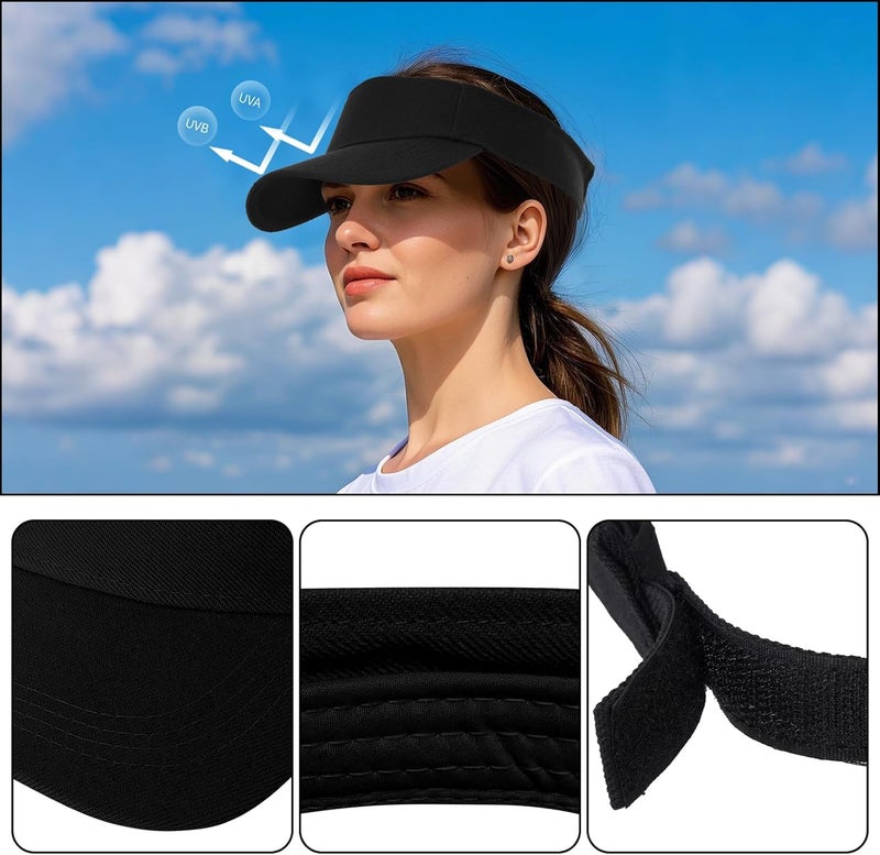 Rbenxia 1PC Adjustable Sport Visors Sun Visor Hats Cap Visors for Women and Men - Image 4